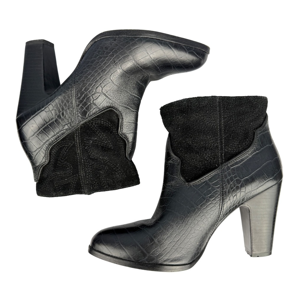 Understated Leather x Matisse Done N Dusted Black Suede Western Ankle Boots Sz 9